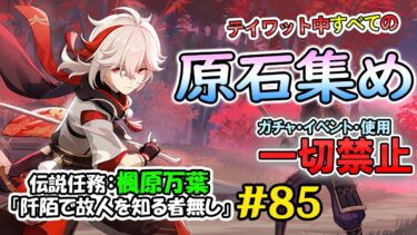 【原神】ガチャ・アチーブ回収・イベント禁止で集められる原石の数を検証する　原石集め配信　伝説任務:楓原万葉「阡陌で故人を知る者無し」　進行　＃85