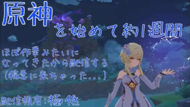 [原神 配信]初心者だけどゲームの理解が早すぎてもはや作業と化した